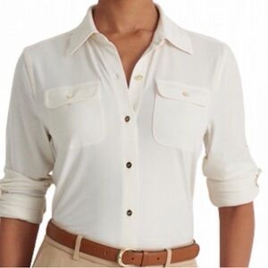 Ralph Lauren Cream Button-Up Shirt